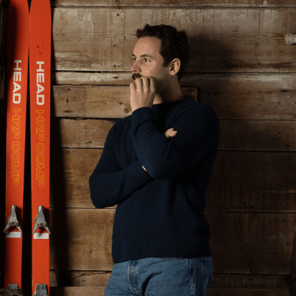 Wool Crewneck Sweater in Navy