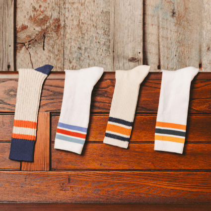 Ribbed Pattern Socks in Blue