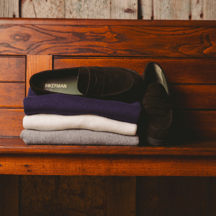 Wool Crewneck Sweater in Navy