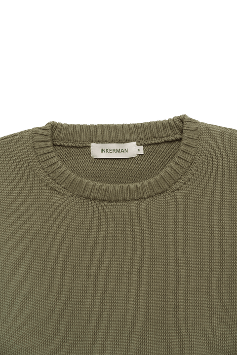 Cotton Crewneck Sweater in Green