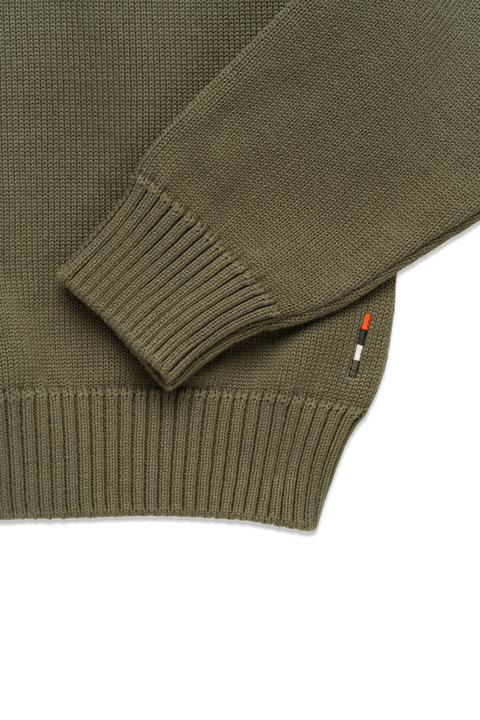 Cotton Crewneck Sweater in Green