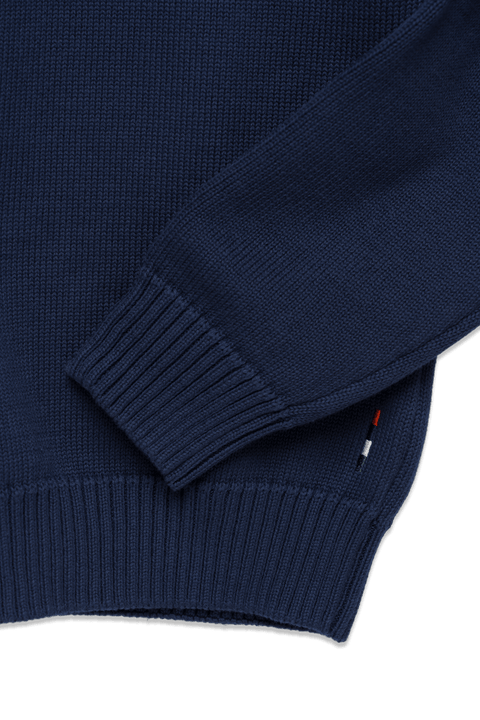Cotton Crewneck Sweater in Navy