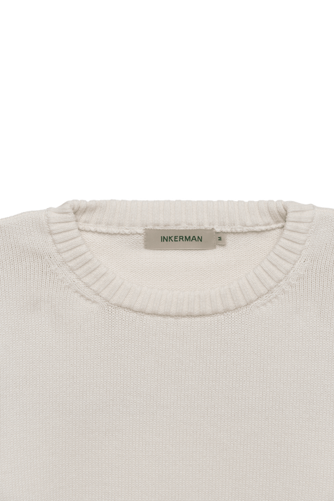 Cotton Crewneck Sweater in Cream