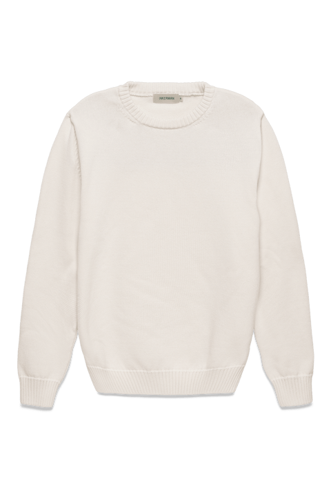 Cotton Crewneck Sweater in Cream