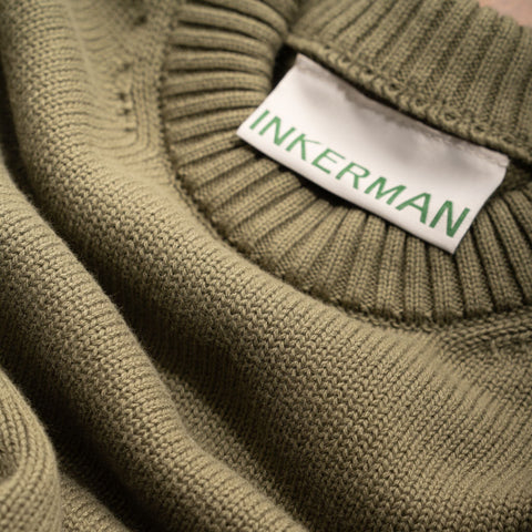 Cotton Crewneck Sweater in Green – Inkerman™