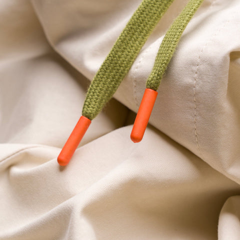 Drawstring Cotton Trousers in Cream