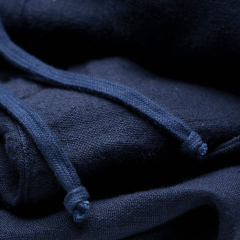 Drawstring Linen Trousers in Navy