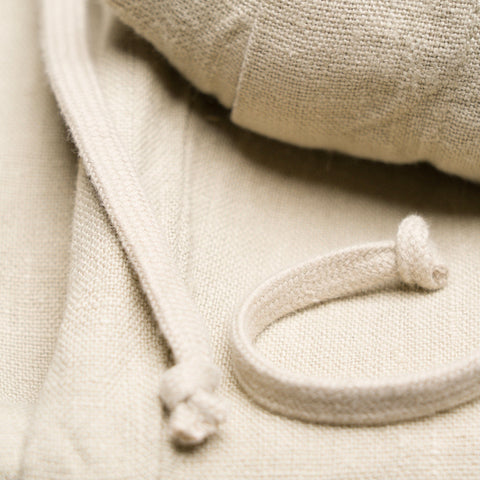 Drawstring Linen Trousers in Beige