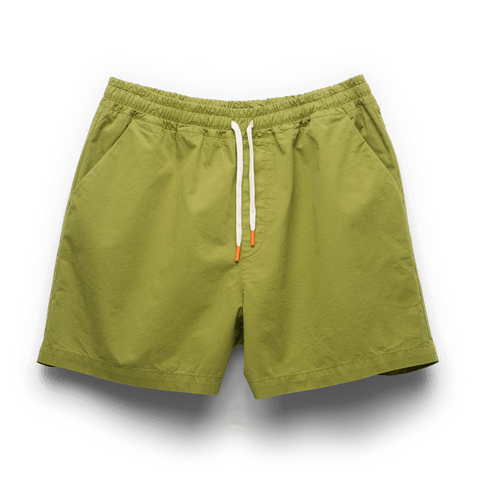 Drawstring Cotton Shorts in Green