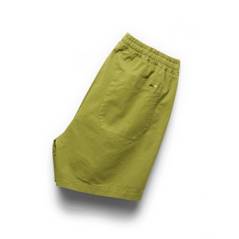 Drawstring Cotton Shorts in Green