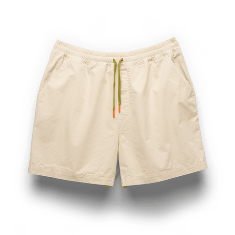 Drawstring Cotton Shorts in Cream