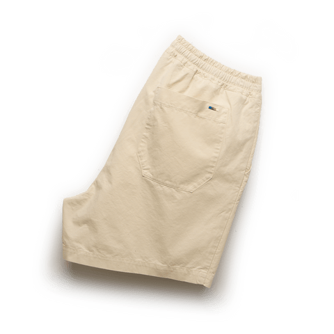 Drawstring Cotton Shorts in Cream