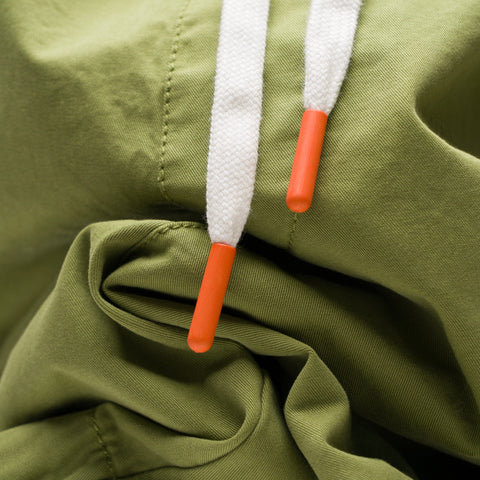 Drawstring Cotton Shorts in Green