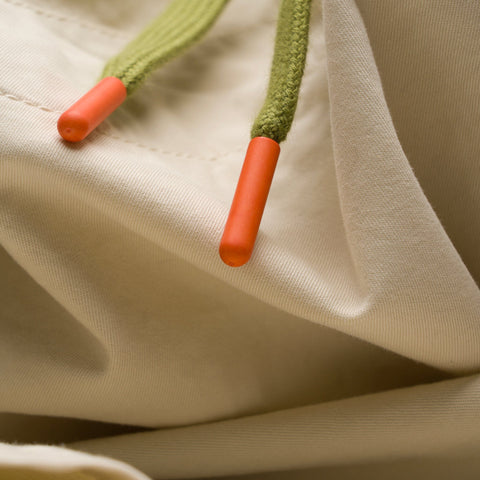 Drawstring Cotton Shorts in Cream