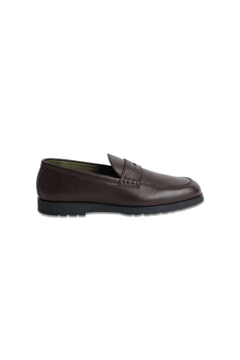 Osborne Penny Loafer in Pebbled Brown