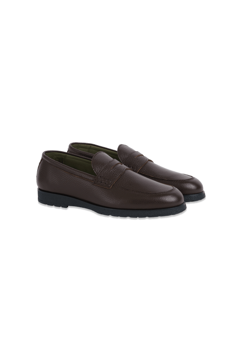 Osborne Penny Loafer in Pebbled Brown