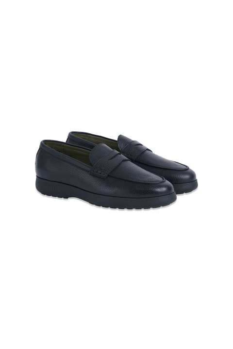 The Adventure Loafer in Pebbled Black