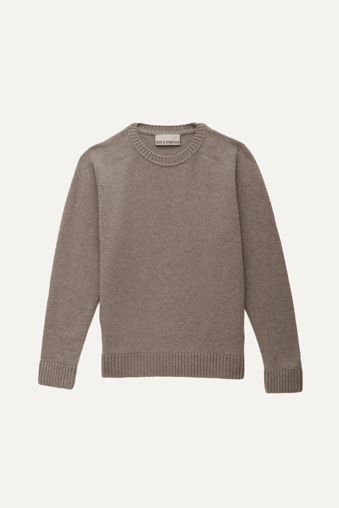 Wool Crewneck Sweater in Gray Melange
