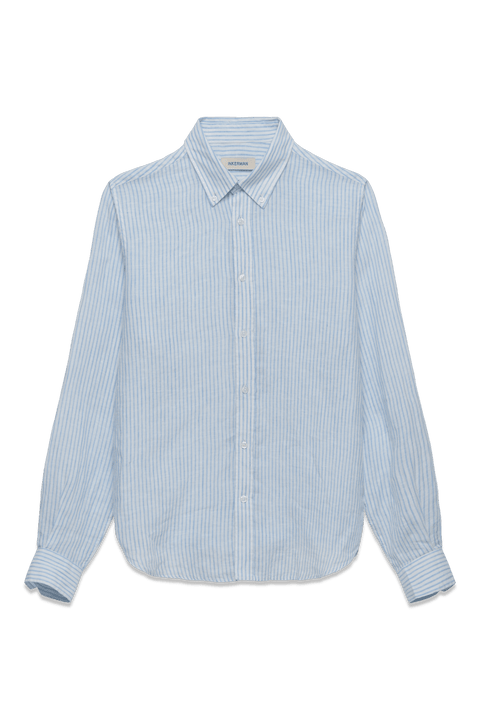 The Linen Shirt in Blue Stripe
