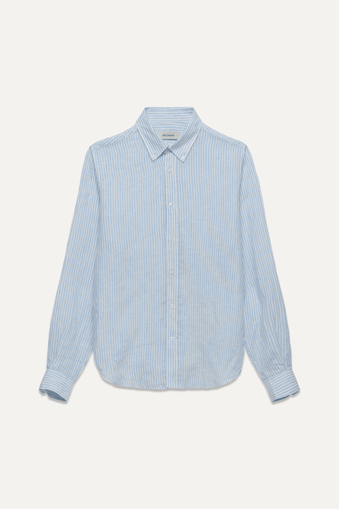 The Linen Shirt in Blue Stripe