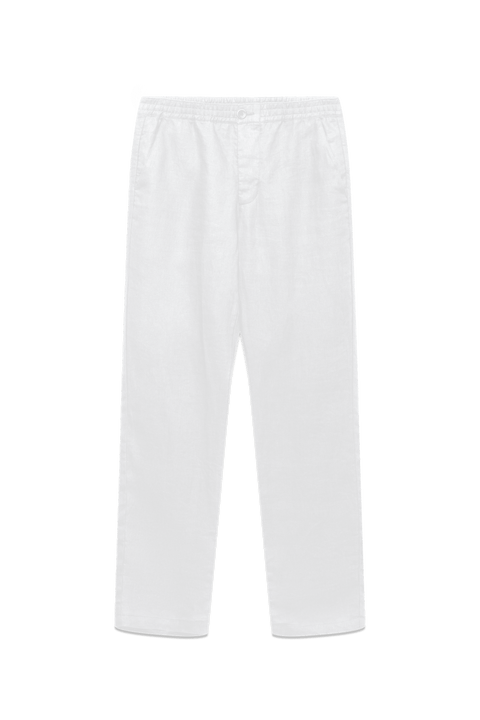 Drawstring Linen Pocket Trousers in White