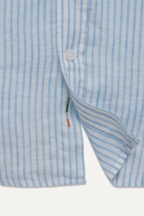 The Linen Shirt in Blue Stripe