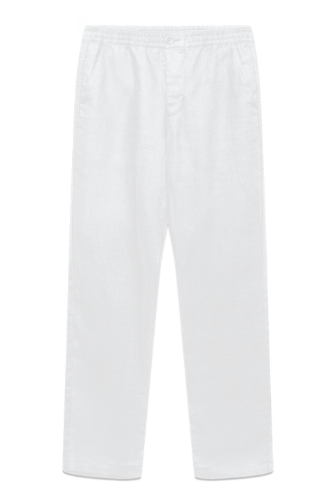Drawstring Linen Pocket Trousers in White