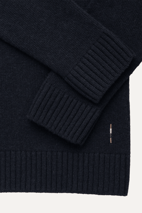 Wool Crewneck Sweater in Navy