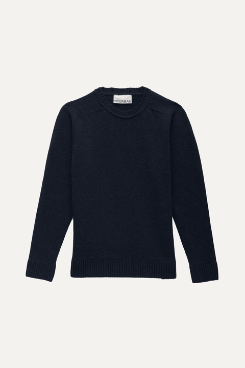 Wool Crewneck Sweater in Navy