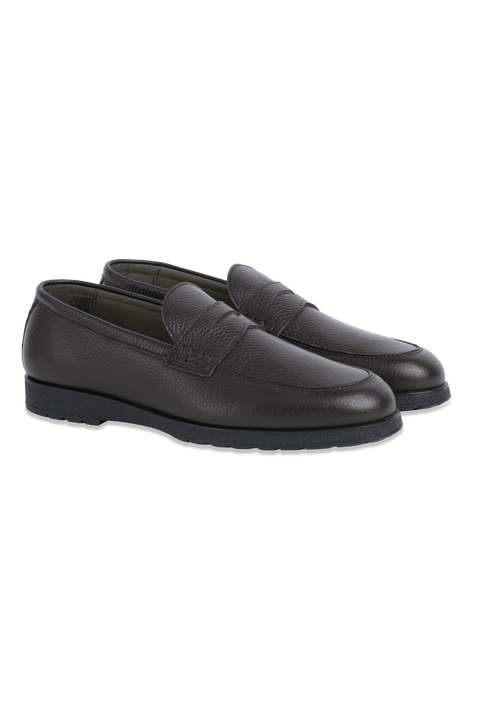 Osborne Penny Loafer in Pebbled Brown