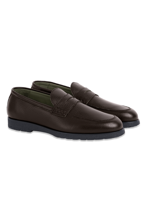 Osborne Penny Loafer in Pebbled Brown