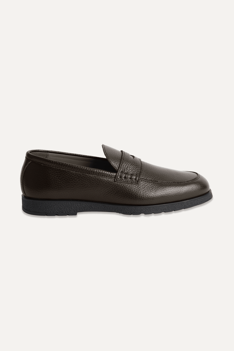 Osborne Penny Loafer in Pebbled Brown
