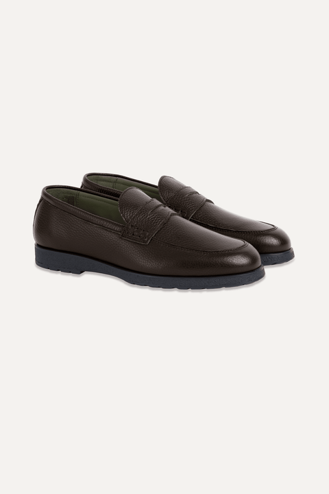 Osborne Penny Loafer in Pebbled Brown