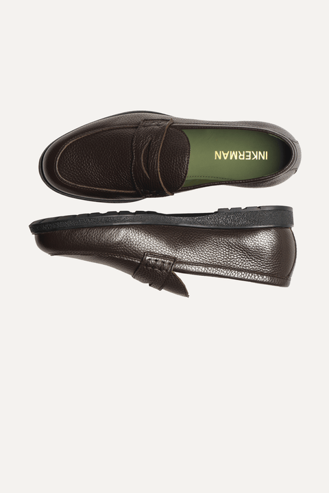 Osborne Penny Loafer in Pebbled Brown
