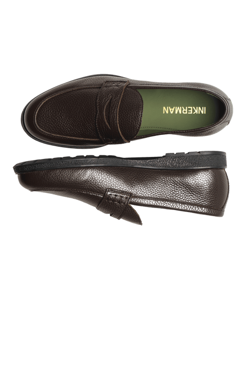 Osborne Penny Loafer in Pebbled Brown