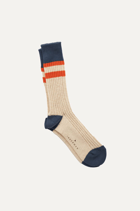 Ribbed Pattern Socks in Blue