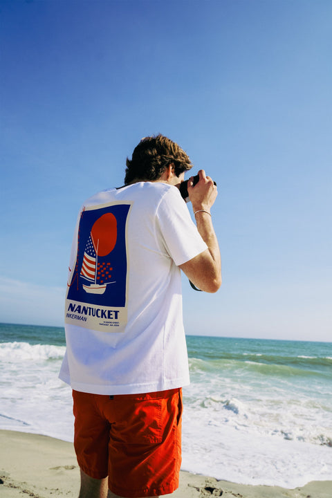 Sailboat American Flag Tee