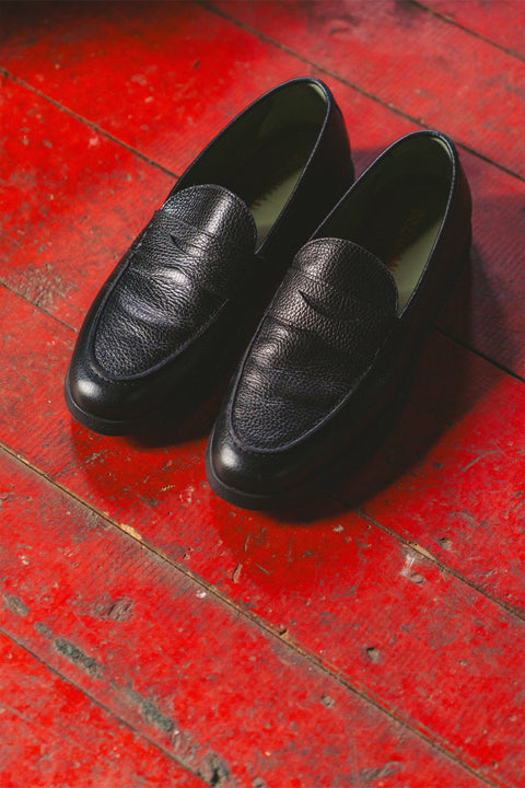 The Adventure Loafer in Pebbled Black