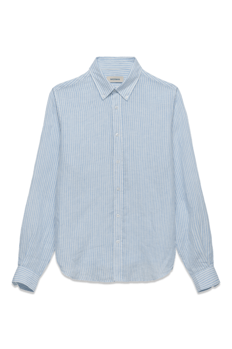 The Linen Shirt in Blue Stripe