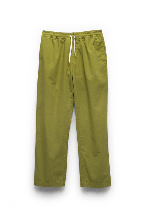 Drawstring Cotton Trousers in Green