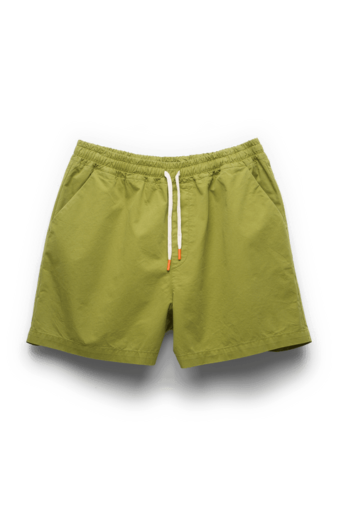 Drawstring Cotton Shorts in Green