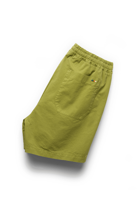 Drawstring Cotton Shorts in Green