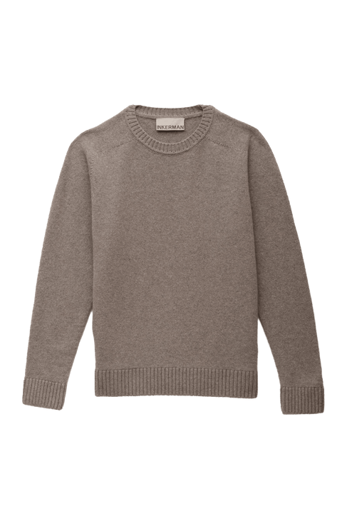 Wool Crewneck Sweater in Gray Melange