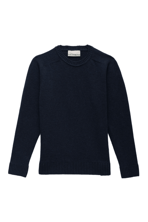 Wool Crewneck Sweater in Navy