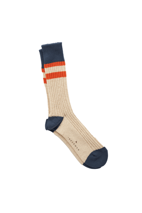 Ribbed Pattern Socks in Blue