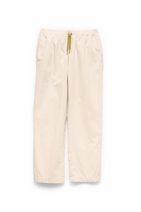 Drawstring Cotton Trousers in Cream