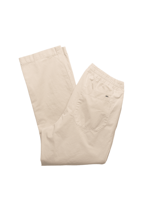 Drawstring Cotton Trousers in Cream