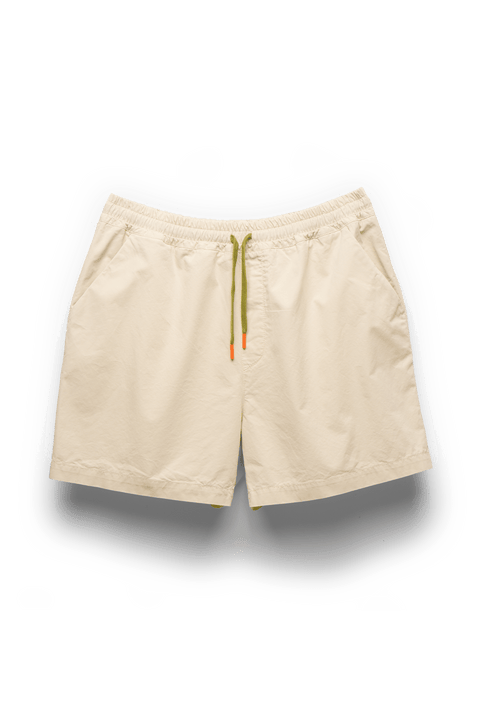 Drawstring Cotton Shorts in Cream