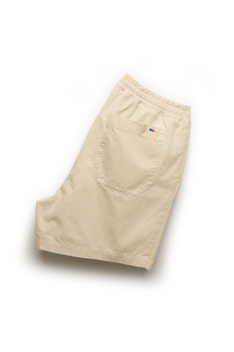 Drawstring Cotton Shorts in Cream